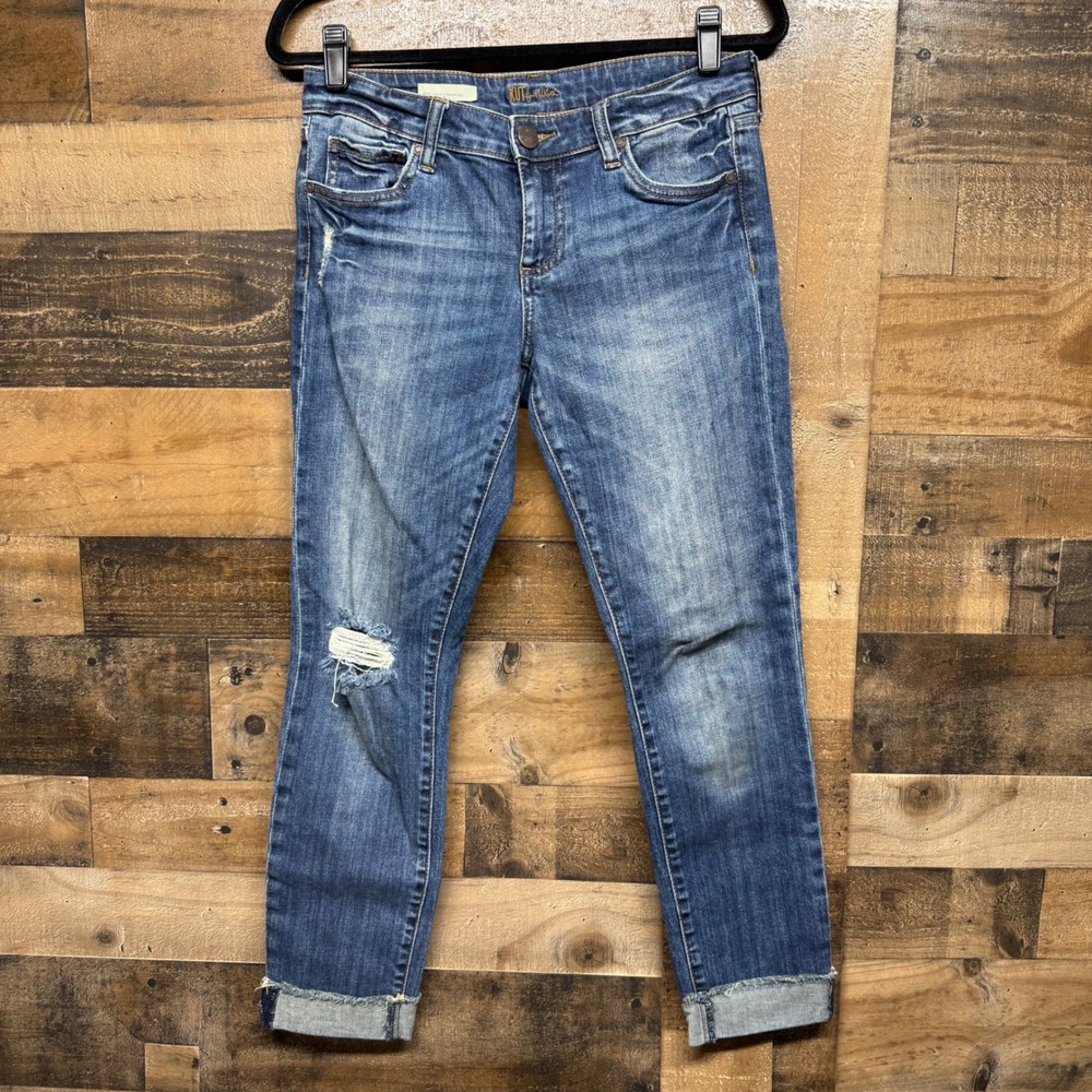 KUT from the Kloth Amy Ankle Straight Leg cuffed Jeans Womens Size 4